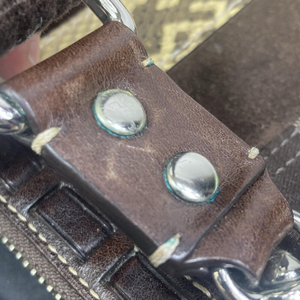 Coach Crossbody Brown Signature Python Patent Lea… - image 7